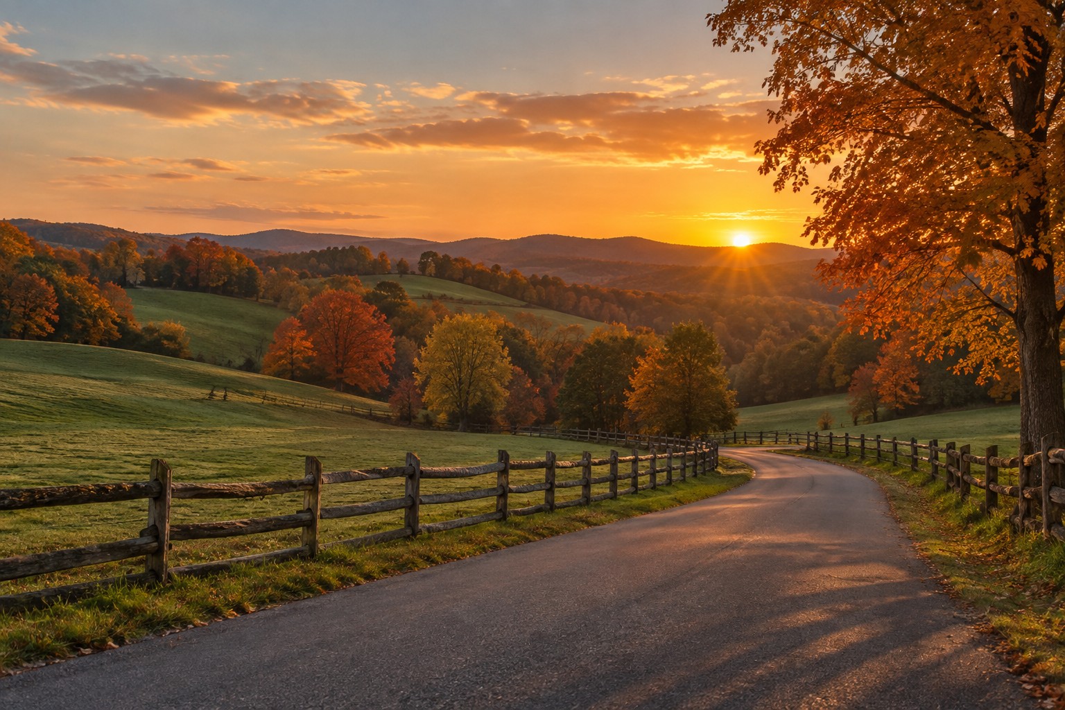 A New Jersey street at sunset, illustrative