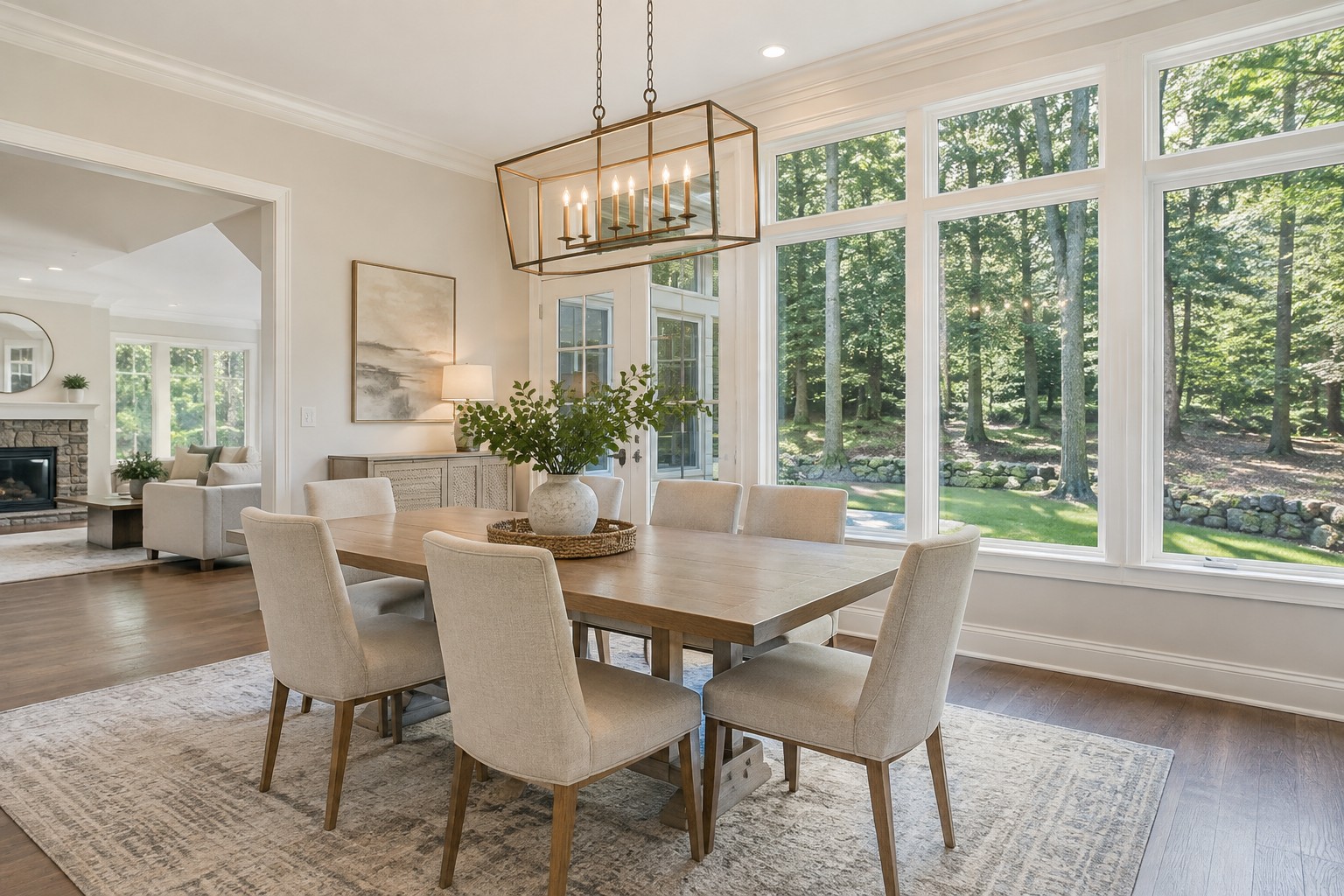 A bright New Jersey home interior, illustrative
